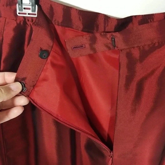{MMF Collection by Mary McFadden} Vintage Burgundy Red Pencil Skirt - Picture 7 of 10